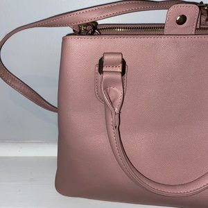 Blush pink medium size leather purse
